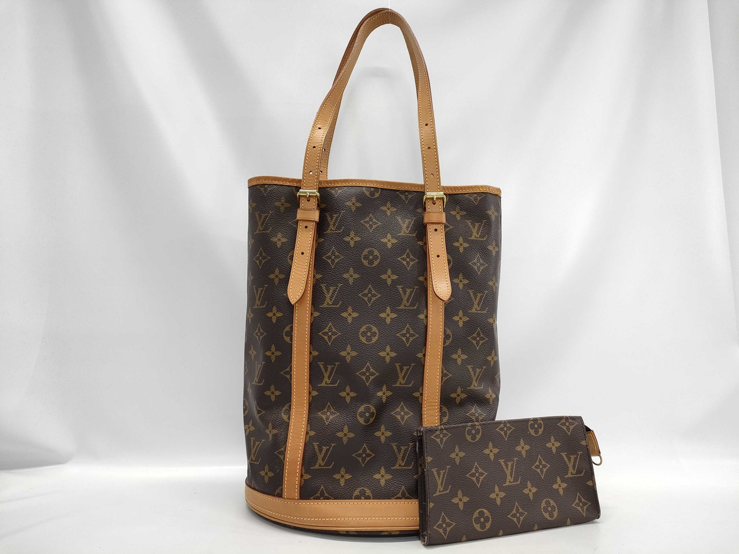 LOUIS VUITTON Monogram Bucket GM Tote Bag with Pouch