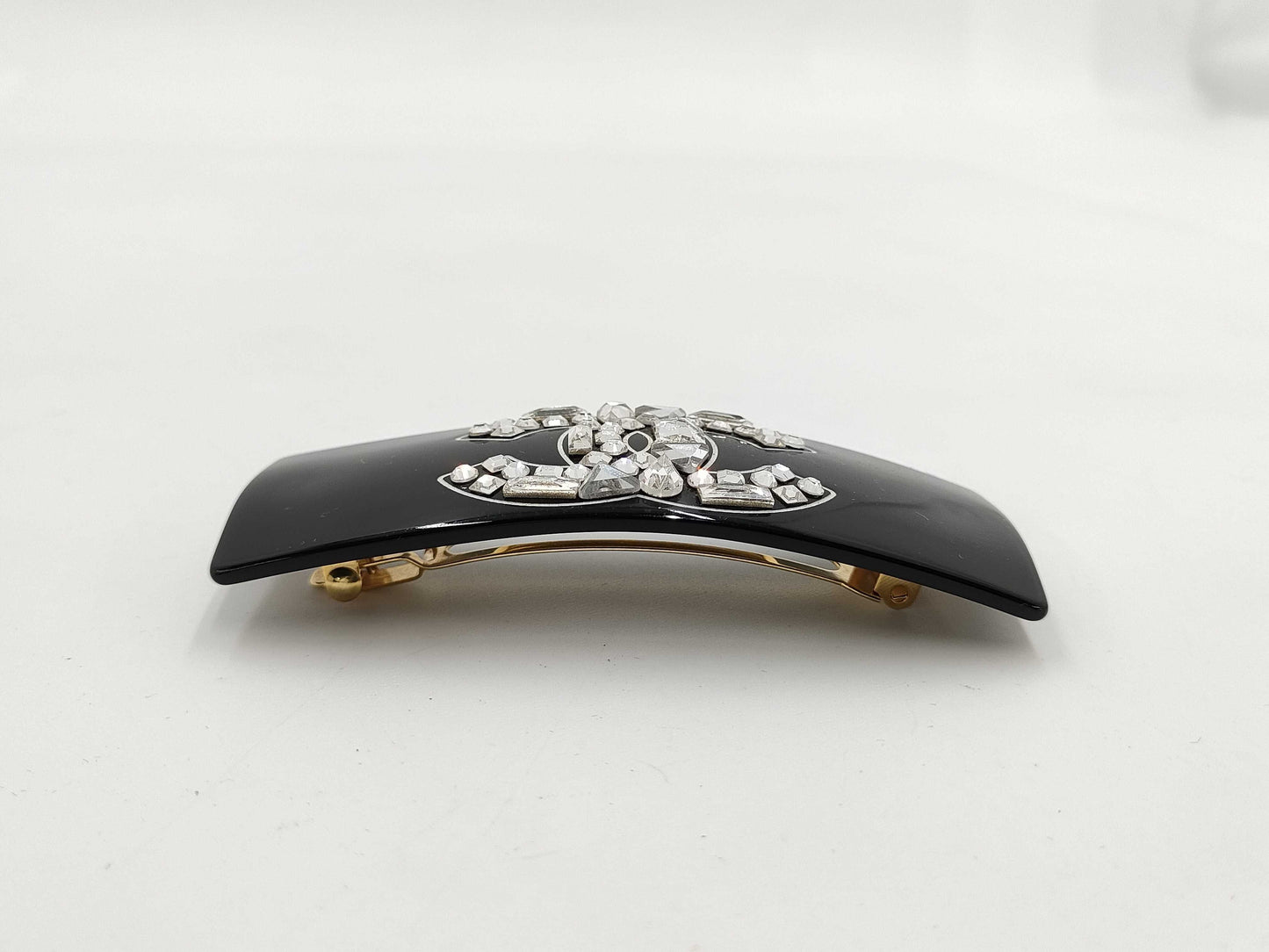 CHANEL 09 A Coco Mark Rhinestone Barrette Hair Accessory