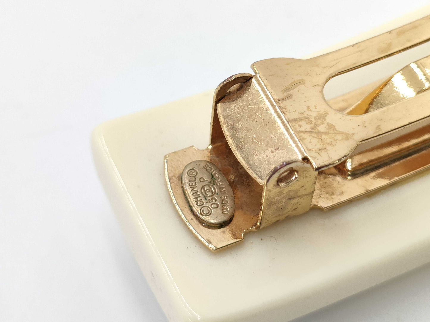 CHANEL 03P Camellia Coco Mark Barrette Hair Accessory