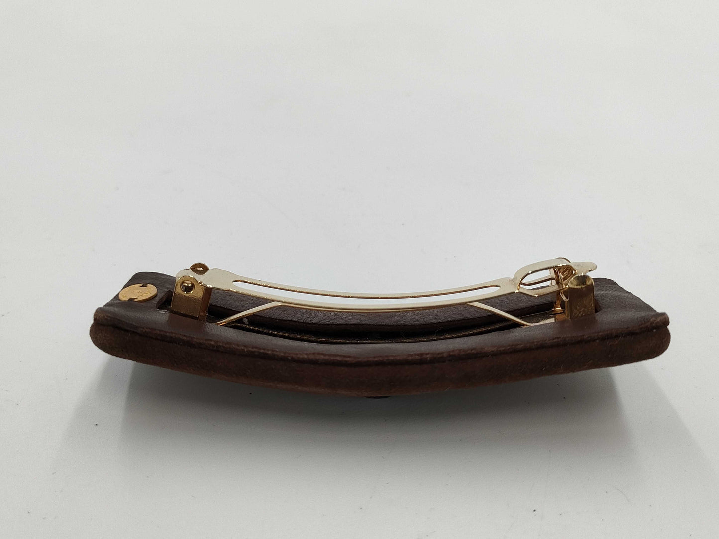CHANEL Turnlock Suede Barrette Hair Accessory