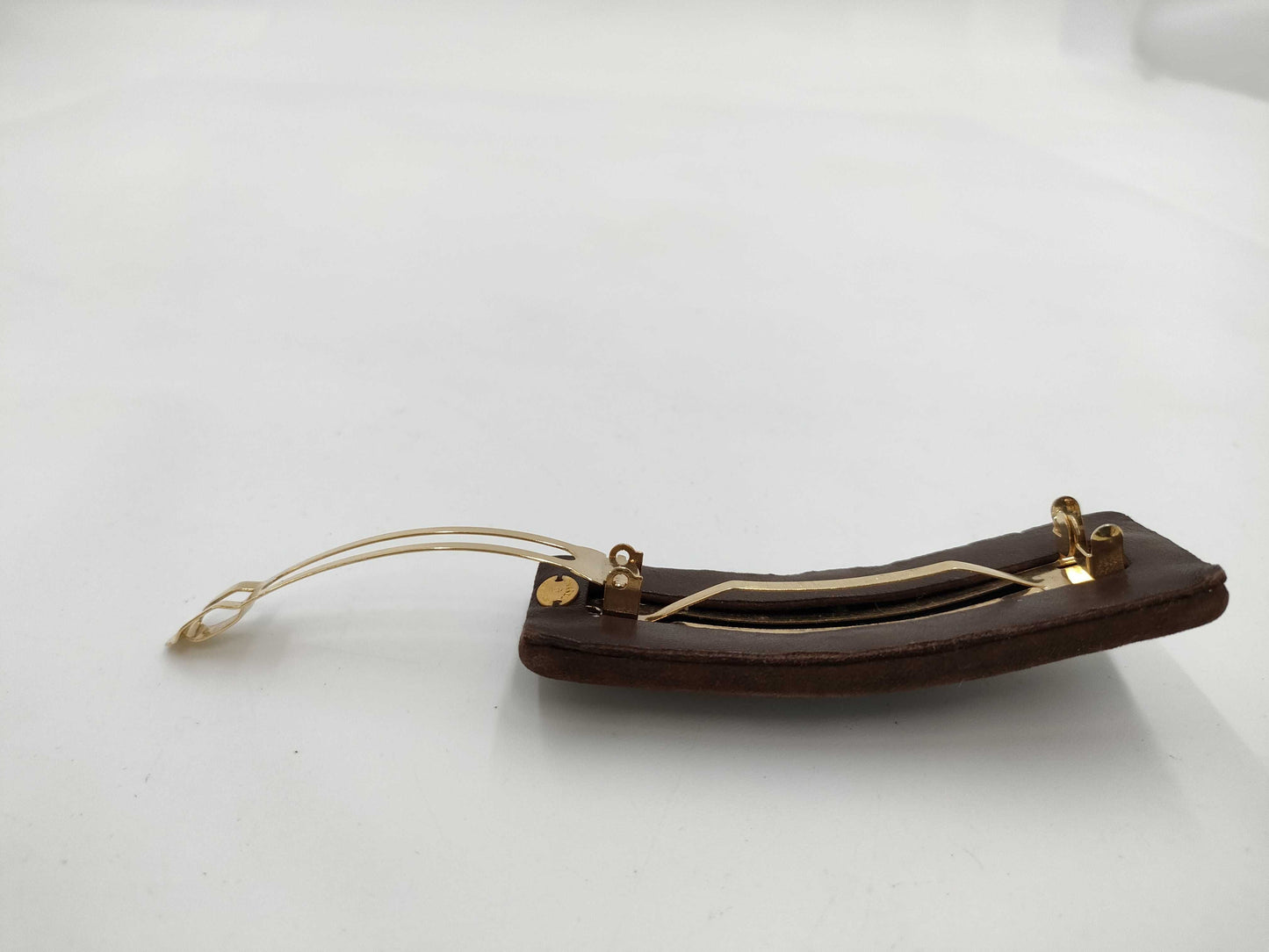 CHANEL Turnlock Suede Barrette Hair Accessory