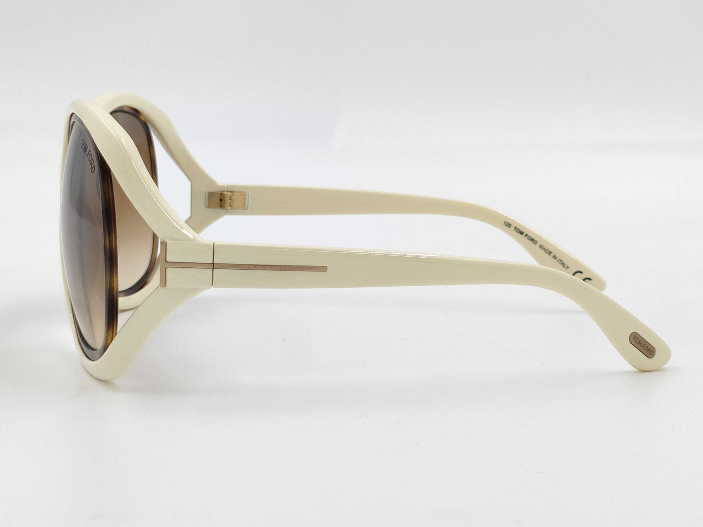 Tom Ford TF100 Jaclyn Plastic Sunglasses, Dark Brown x Ivory