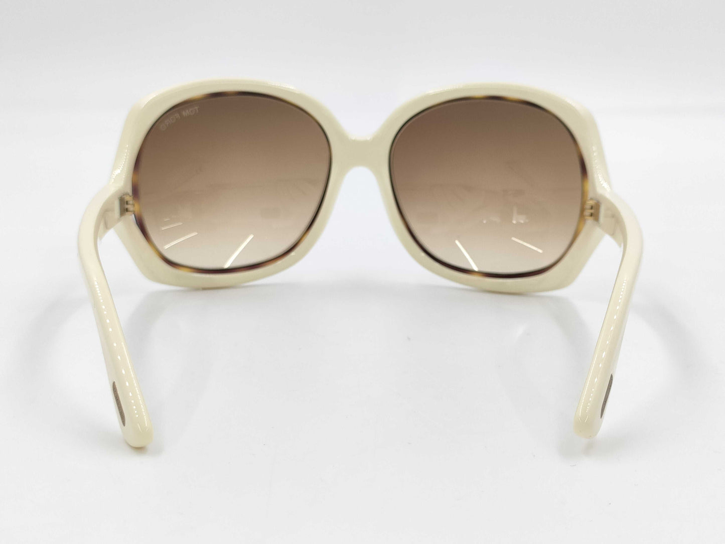 Tom Ford TF100 Jaclyn Plastic Sunglasses, Dark Brown x Ivory