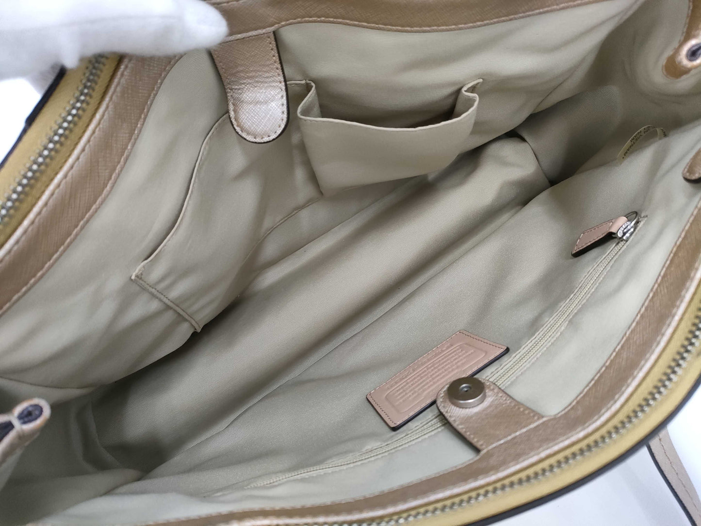 COACH Signature/Leather Tote 3-Piece Tote Bag
