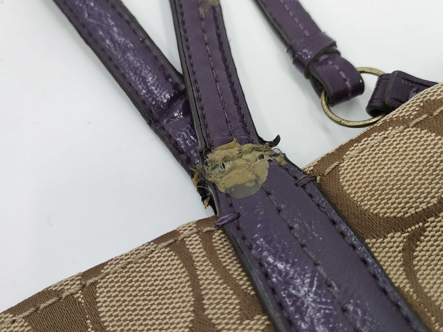 COACH Signature/Leather Tote 3-Piece Tote Bag
