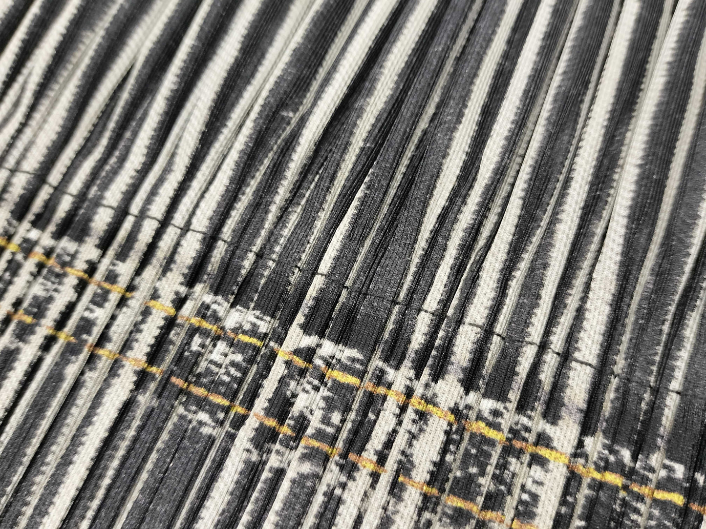 ISSEY MIYAKE Pleats Please Hickory Denim Print Skirt
