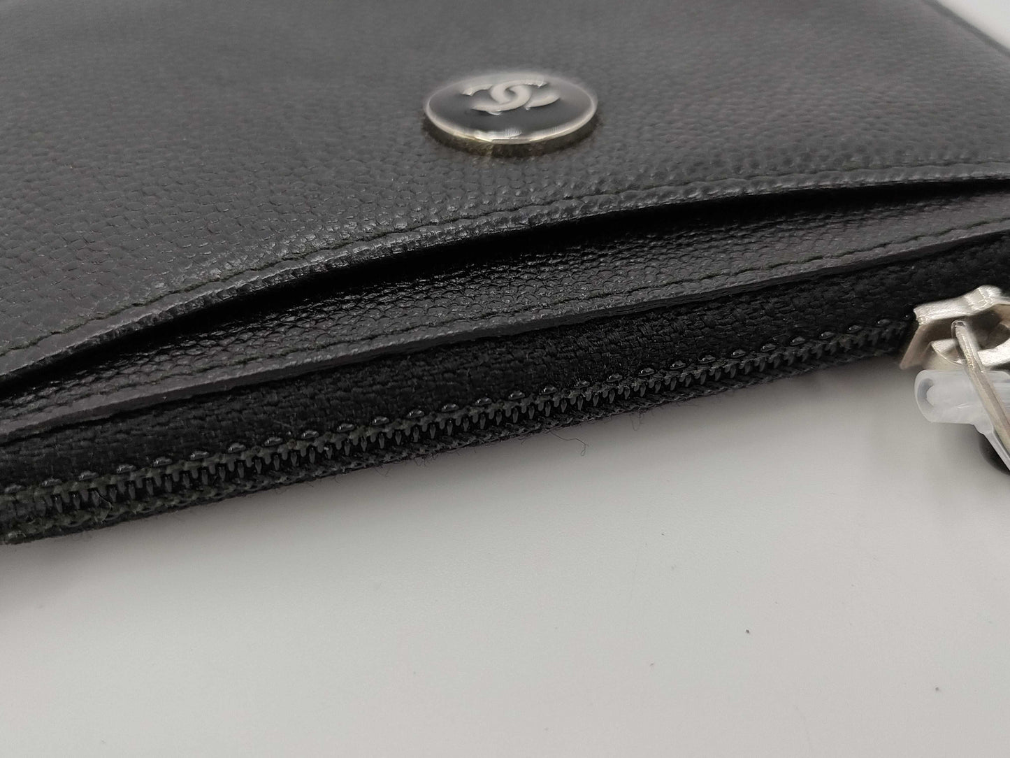 CHANEL Caviar Skin Coco Button Fragment Case, Card Case, 22 Series Coin Case