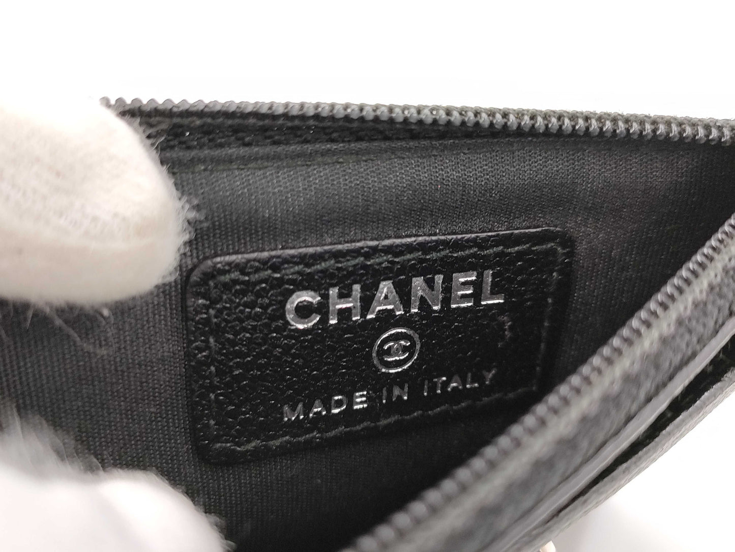 CHANEL Caviar Skin Coco Button Fragment Case, Card Case, 22 Series Coin Case