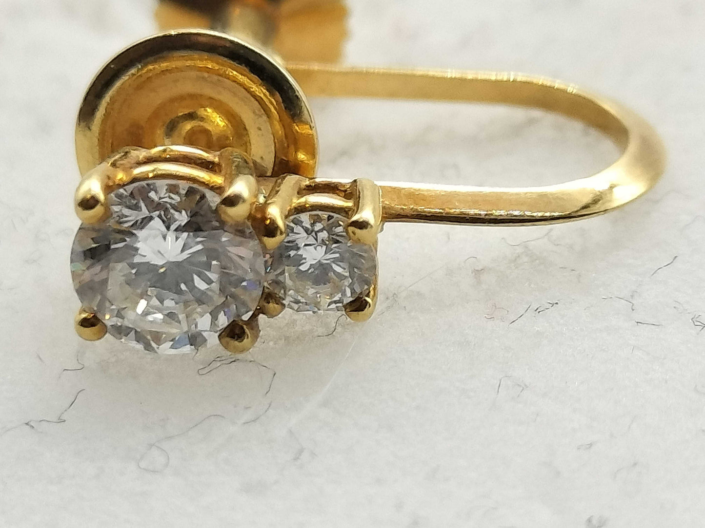 D 0.37ct/0.38ct K18 2.3g Earrings