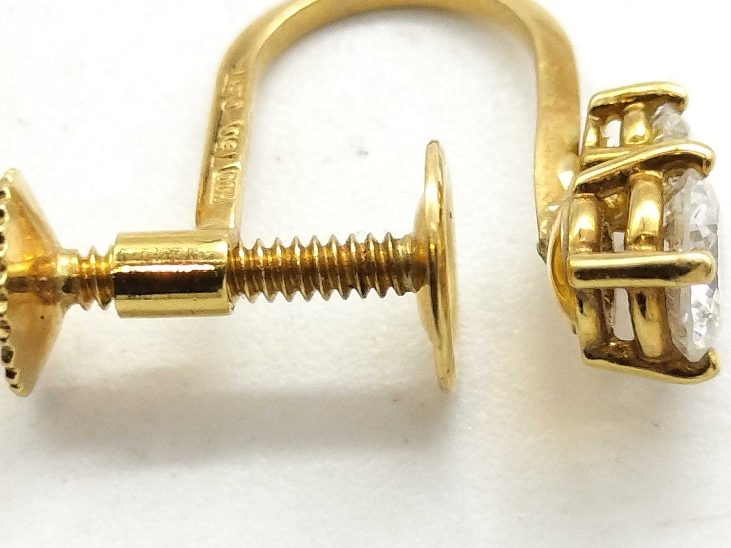 D 0.37ct/0.38ct K18 2.3g Earrings