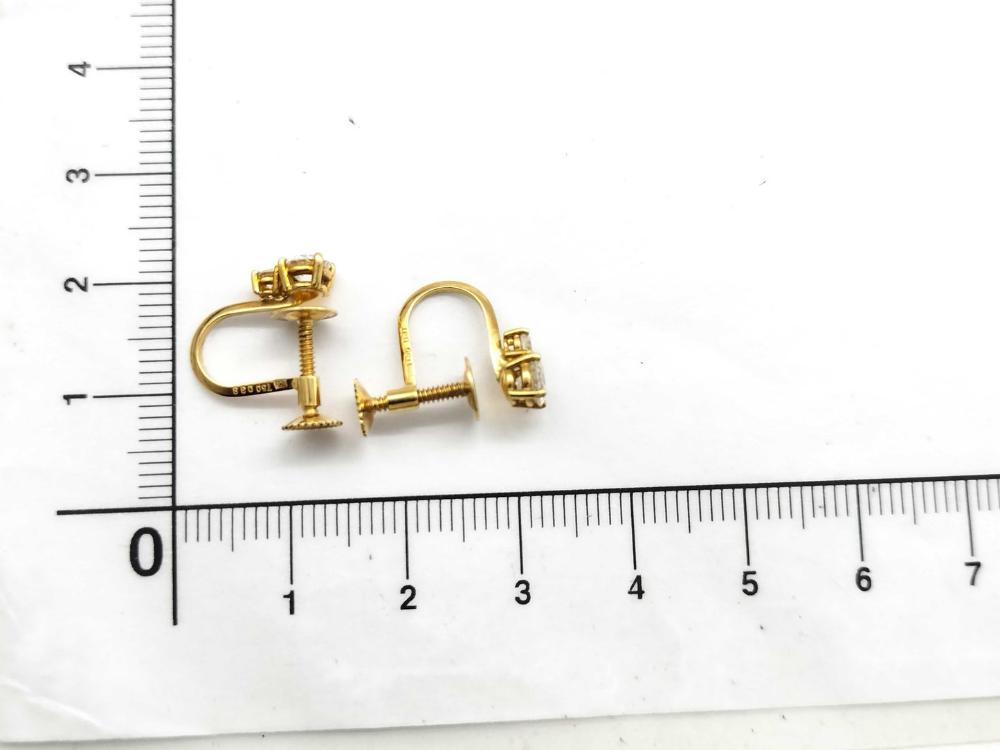 D 0.37ct/0.38ct K18 2.3g Earrings