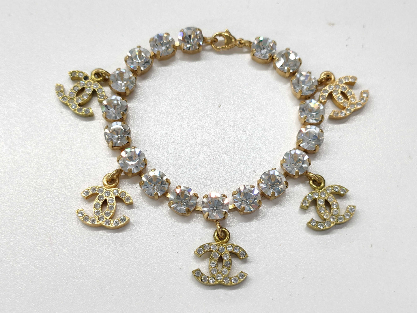 CHANEL Bracelet 95A Stone Coco Mark Gold Bracelet/Bangle