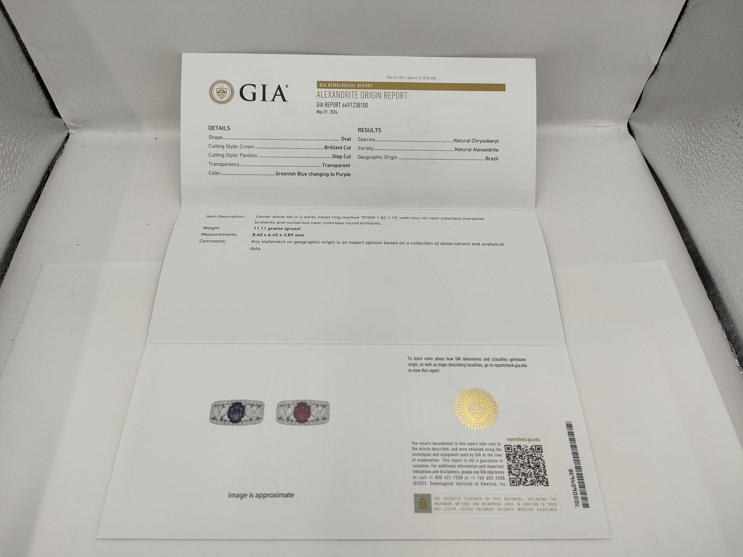 AX1.82ct D1.15ct Pt900 11.1g Ring