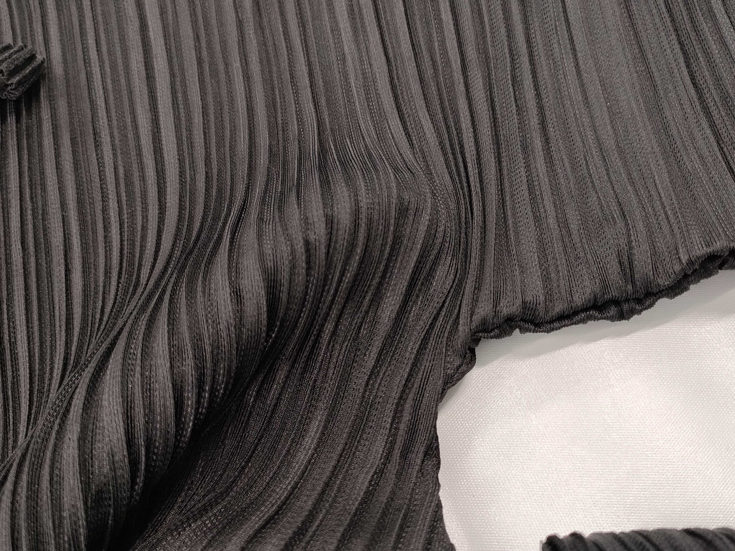 ISSEY MIYAKE Pleated Black Dress with Musical Note Design