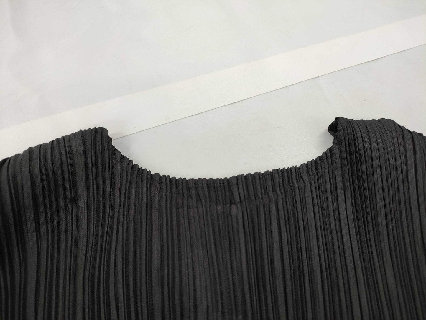 ISSEY MIYAKE Pleated Black Dress with Musical Note Design