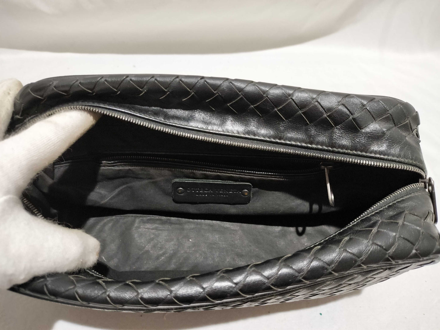 BOTTEGA VENETA Intrecciato Clutch Bag, Second Bag, Handbag, Black
