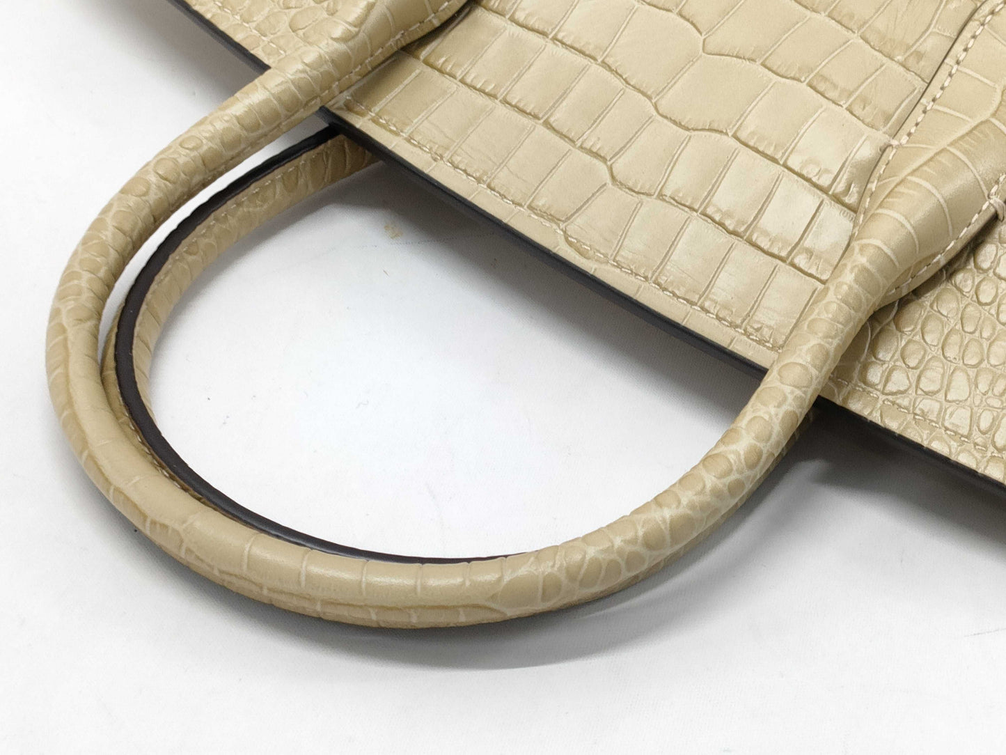 Ralph LAUREN Crocodile Embossed Handbag