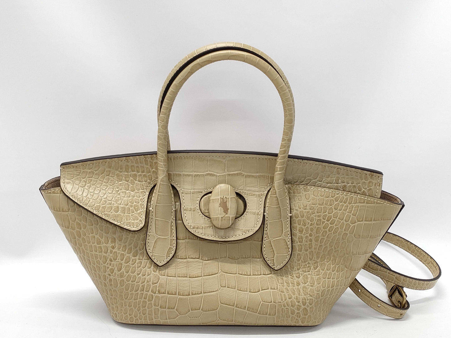 Ralph LAUREN Crocodile Embossed Handbag