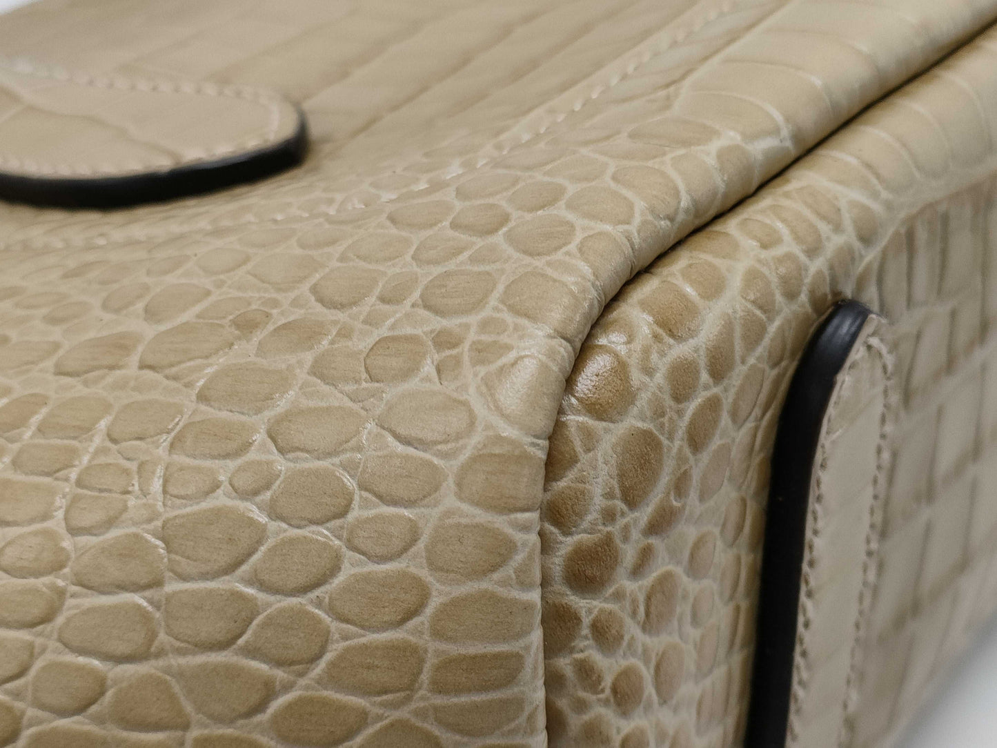 Ralph LAUREN Crocodile Embossed Handbag