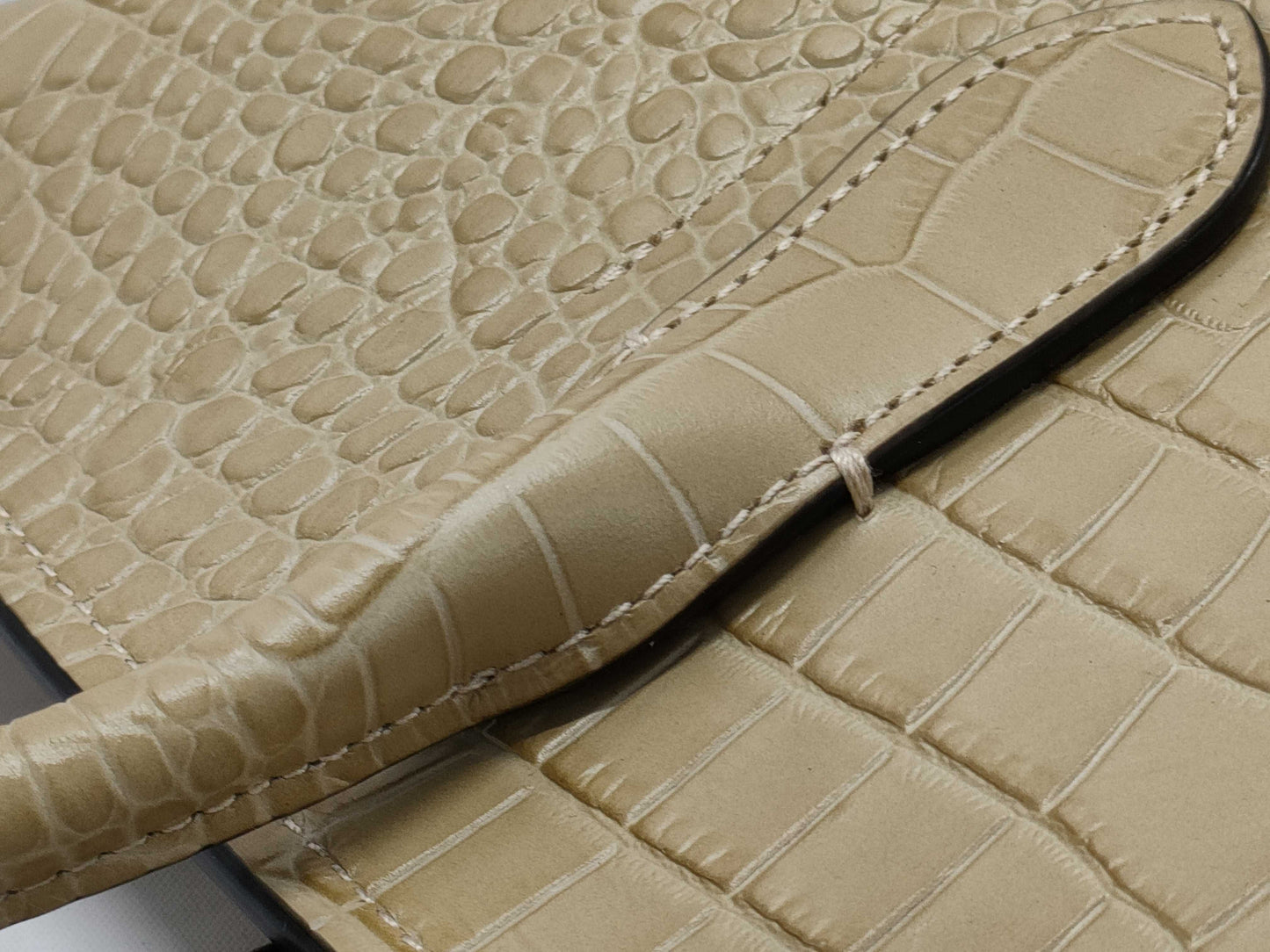 Ralph LAUREN Crocodile Embossed Handbag