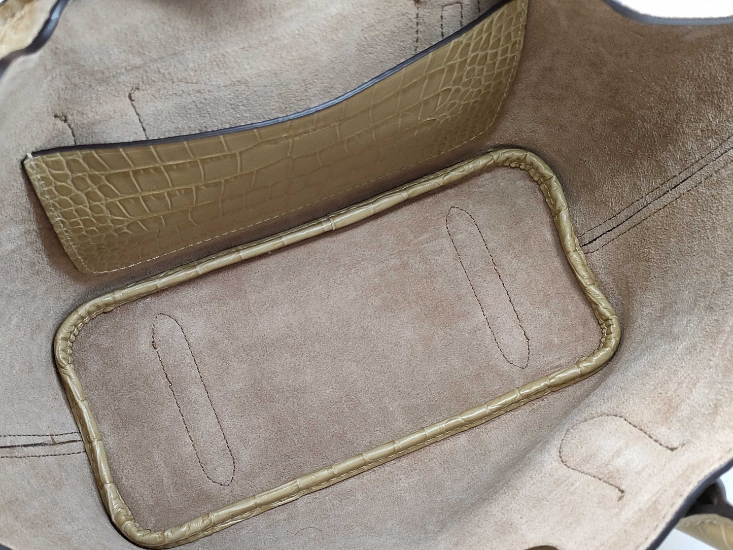 Ralph LAUREN Crocodile Embossed Handbag