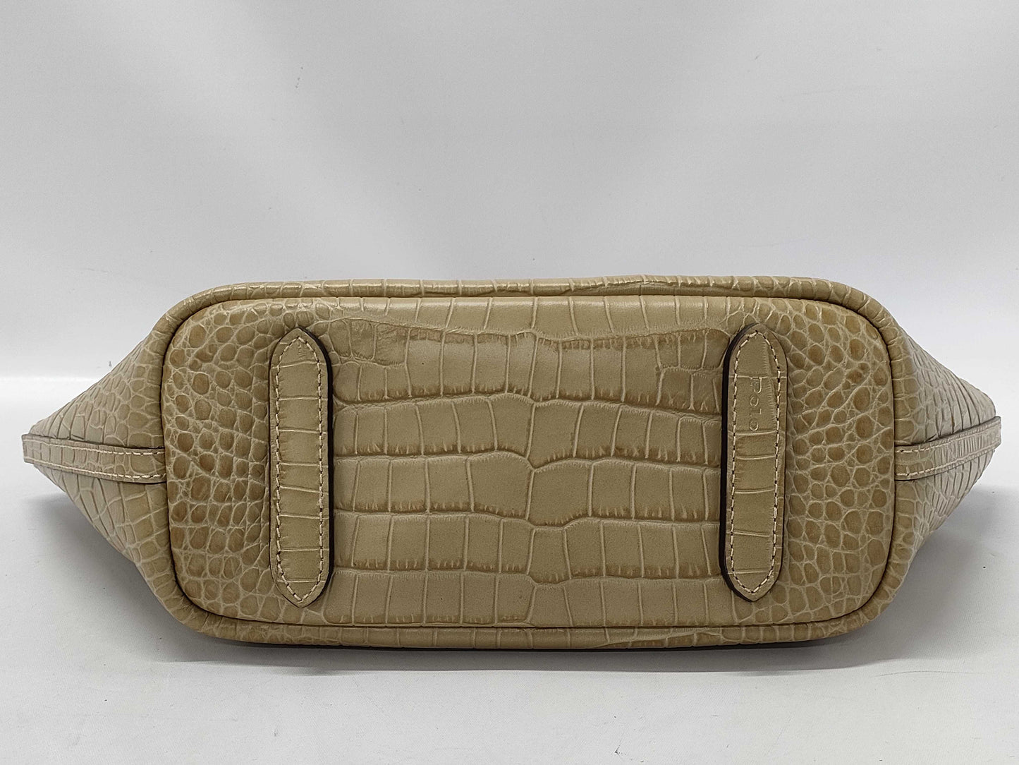 Ralph LAUREN Crocodile Embossed Handbag