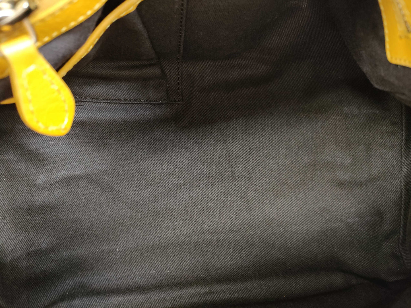 CELINE Leather Handbag with Macadam Logo, Yellow