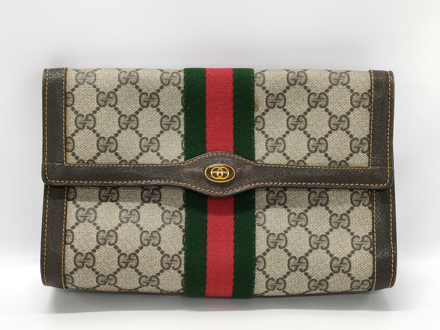 GUCCI Old Shari Line Clutch Second Bag Pouch Second Bag