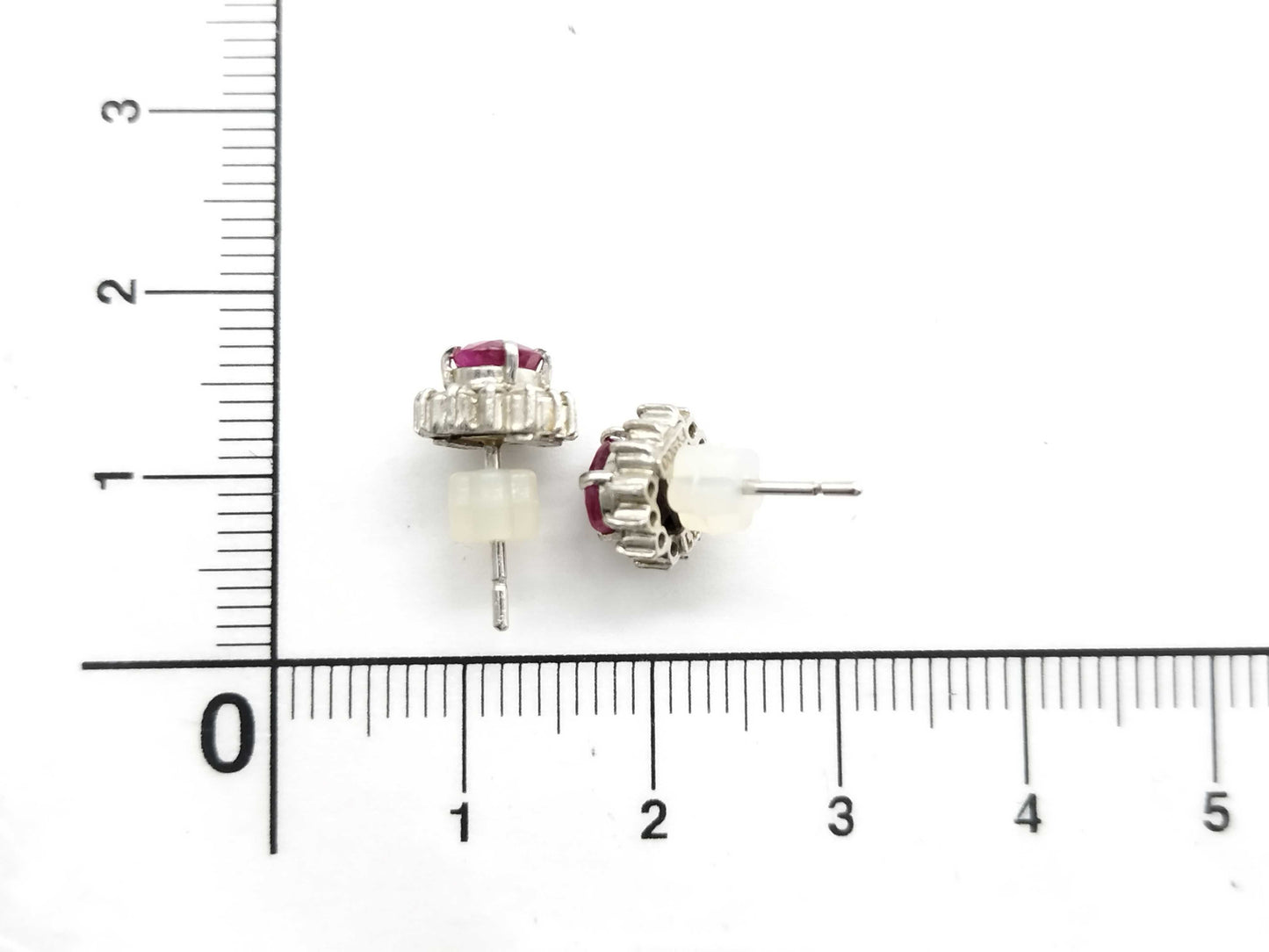 R 1.14ct D 0.31ct Pt900 3.0g Earrings