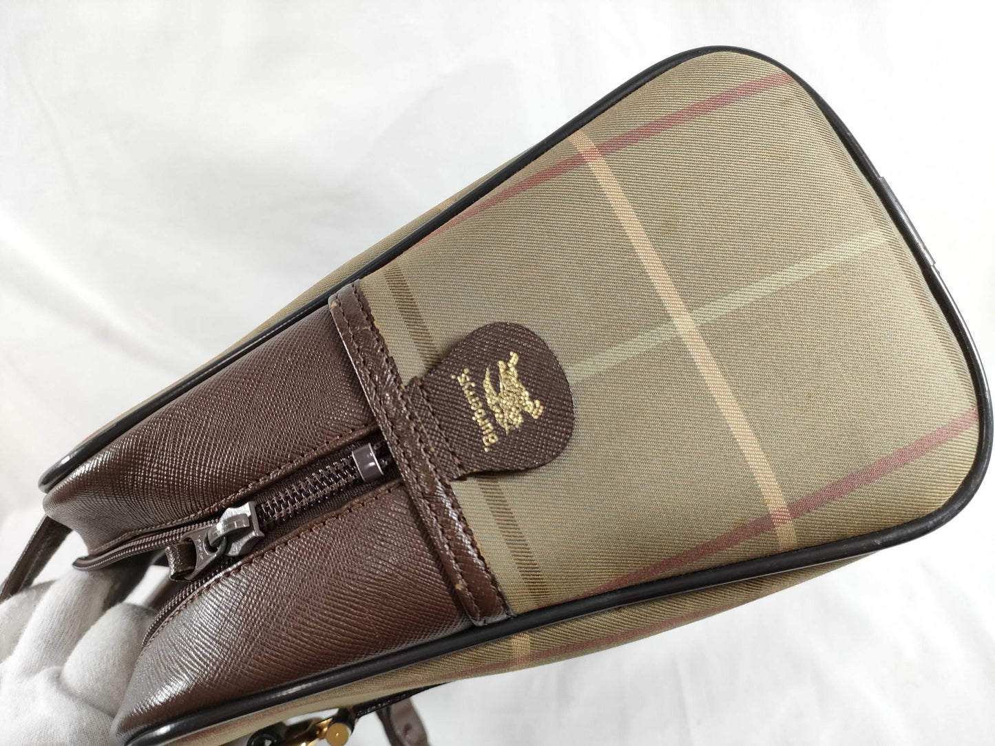 BURBERRY Check Handbag/Stained Handbag