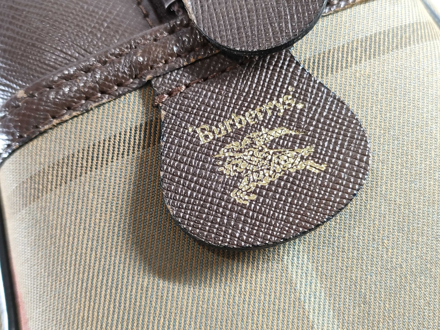 BURBERRY Check Handbag/Stained Handbag
