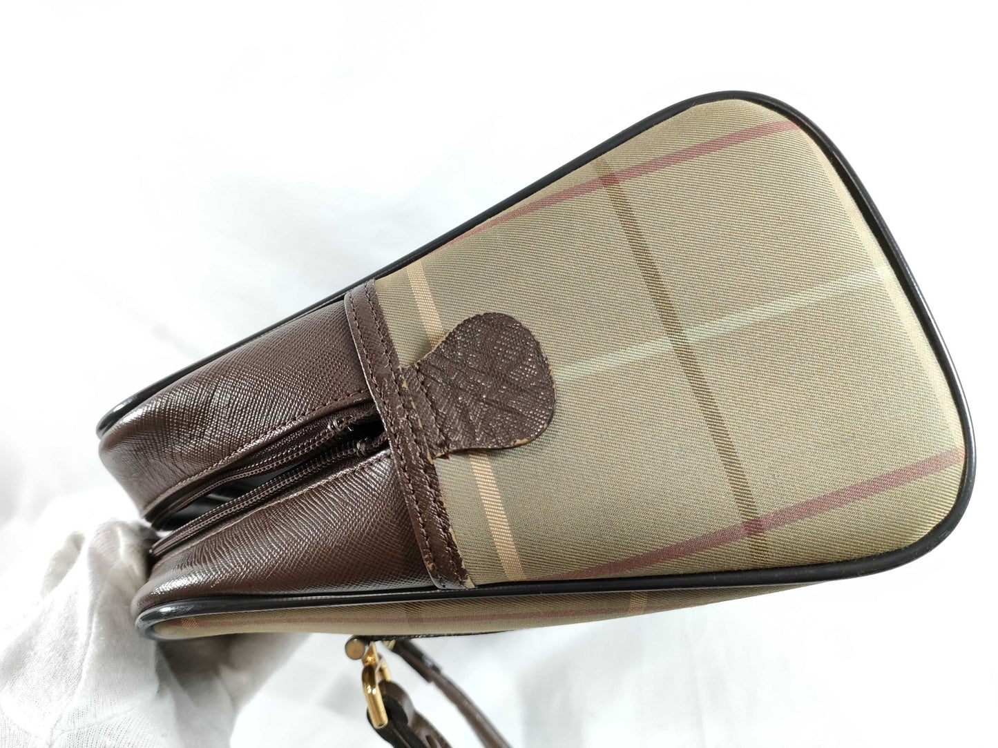 BURBERRY Check Handbag/Stained Handbag