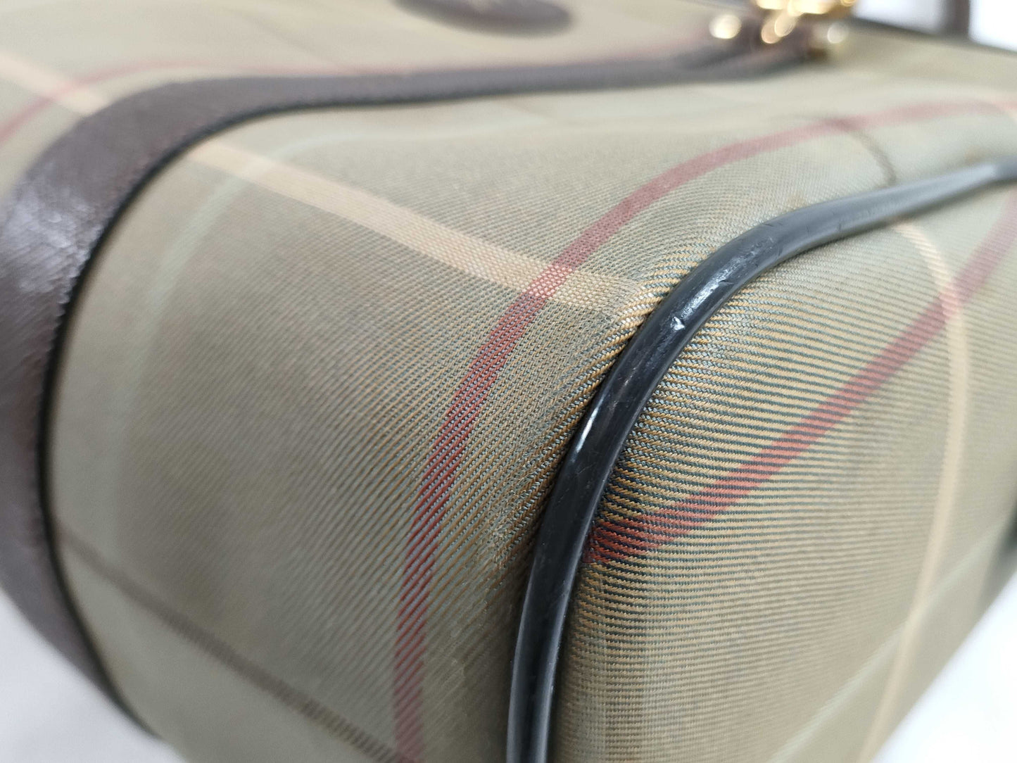 BURBERRY Check Handbag/Stained Handbag