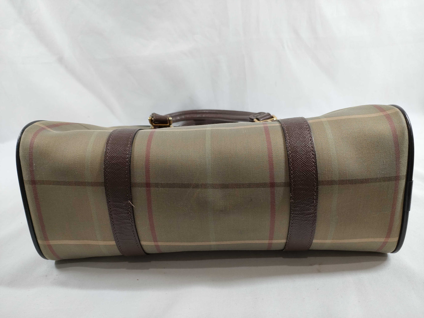 BURBERRY Check Handbag/Stained Handbag