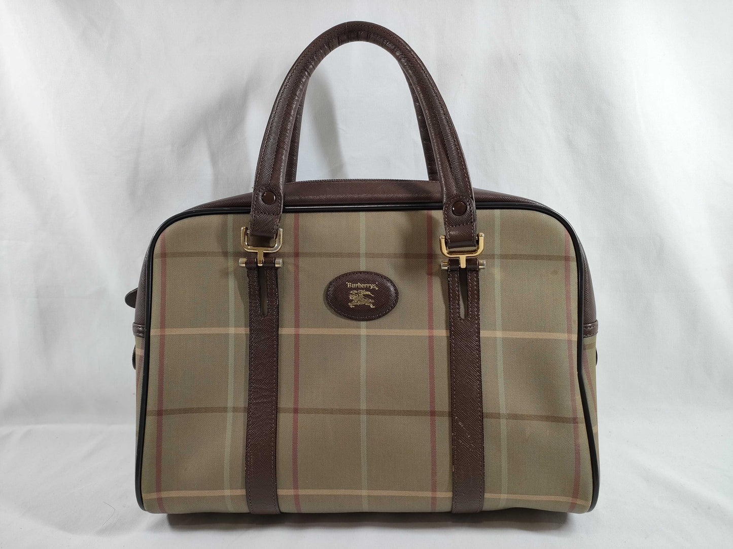 BURBERRY Check Handbag/Stained Handbag