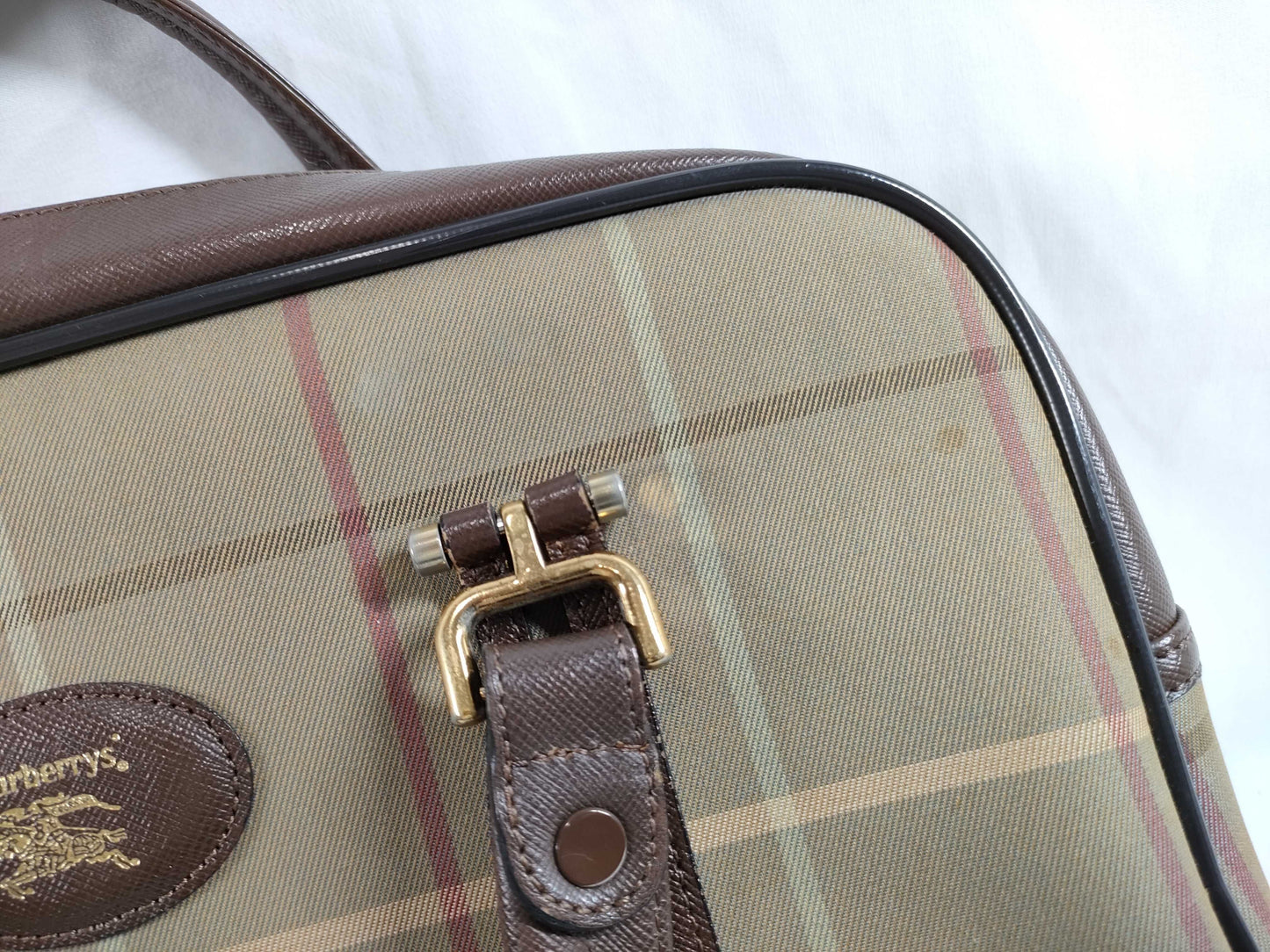 BURBERRY Check Handbag/Stained Handbag