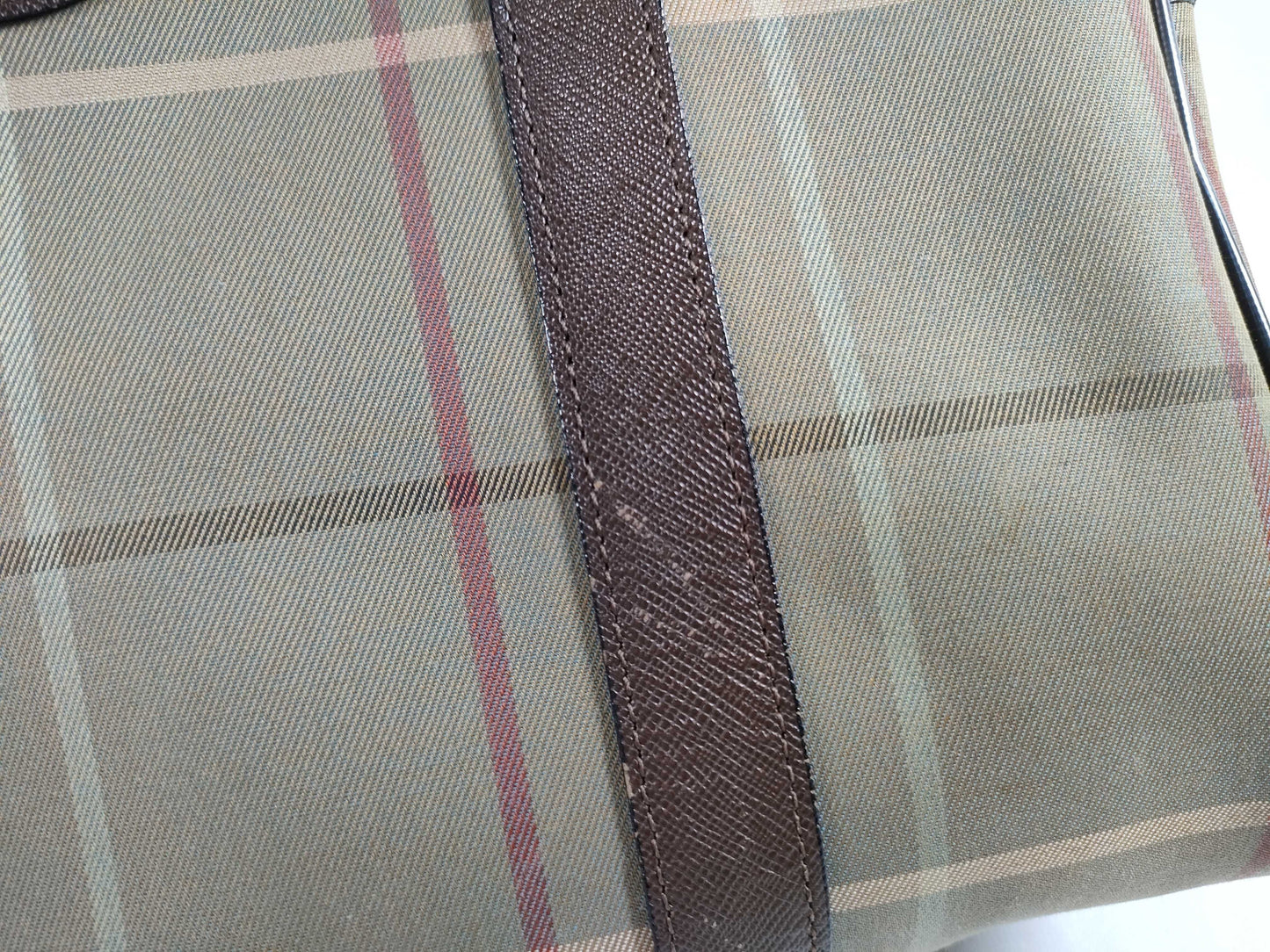 BURBERRY Check Handbag/Stained Handbag