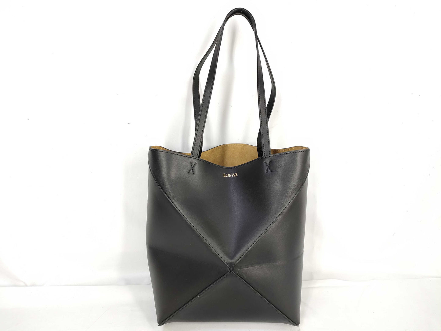 LOEWE Puzzlefold/Tote/Black/Large Tote Bag