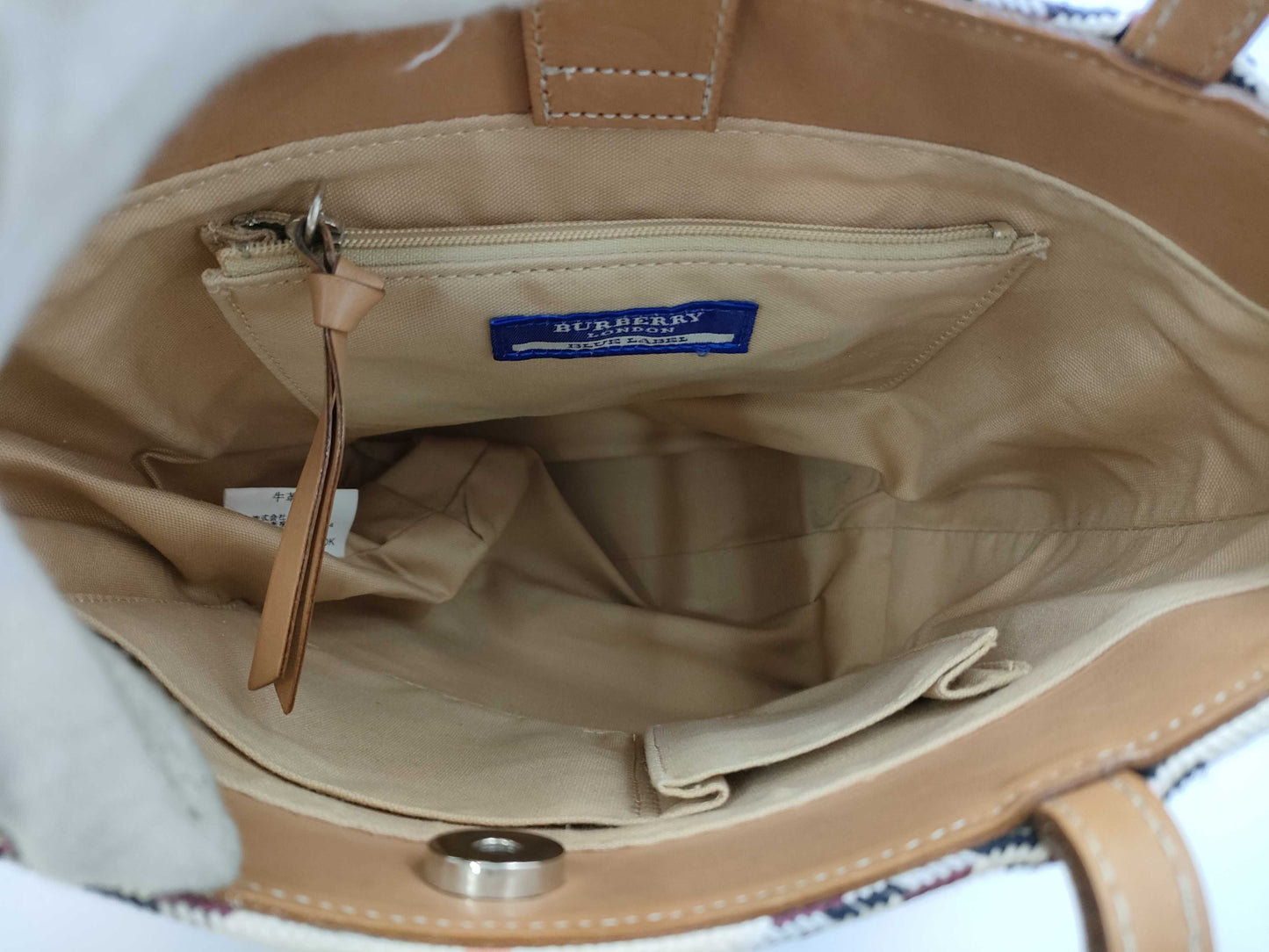 BURBERRY Check Tote Handbag