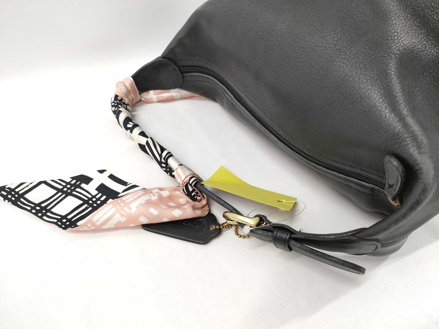 COACH Leather Shoulder Bag with Scarf