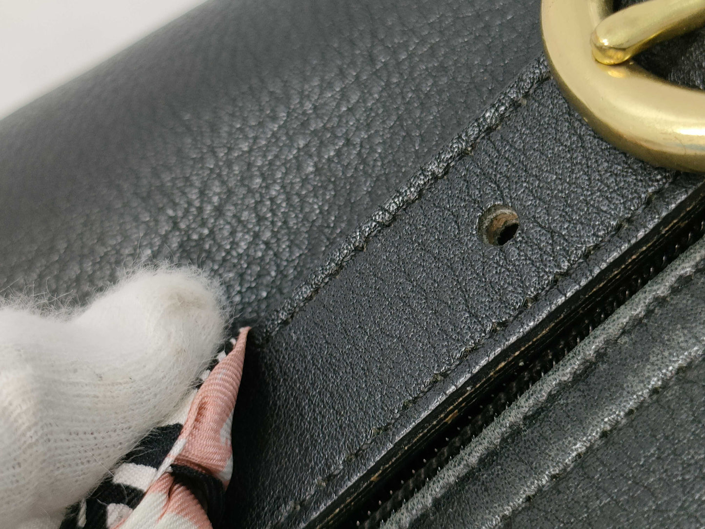 COACH Leather Shoulder Bag with Scarf