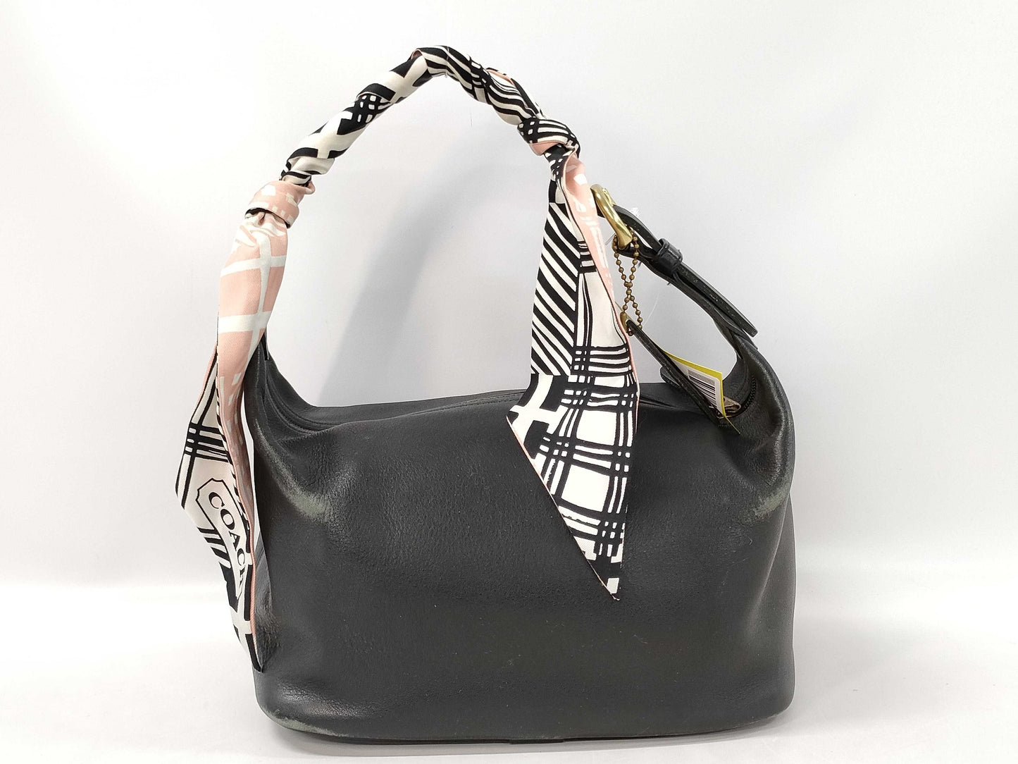 COACH Leather Shoulder Bag with Scarf