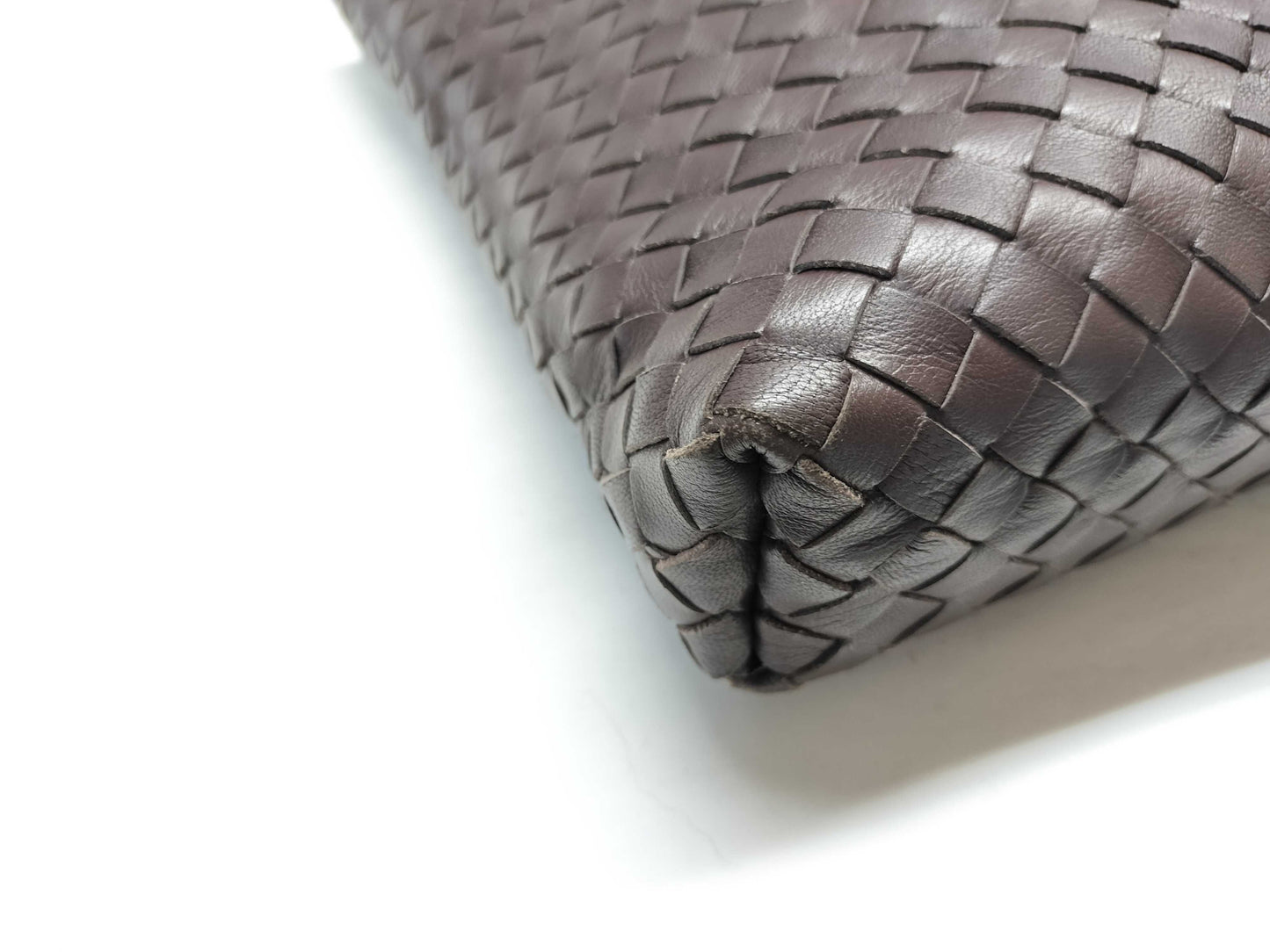 BOTTEGA VENETA Intrecciato Shoulder Bag/Brown/Vintage