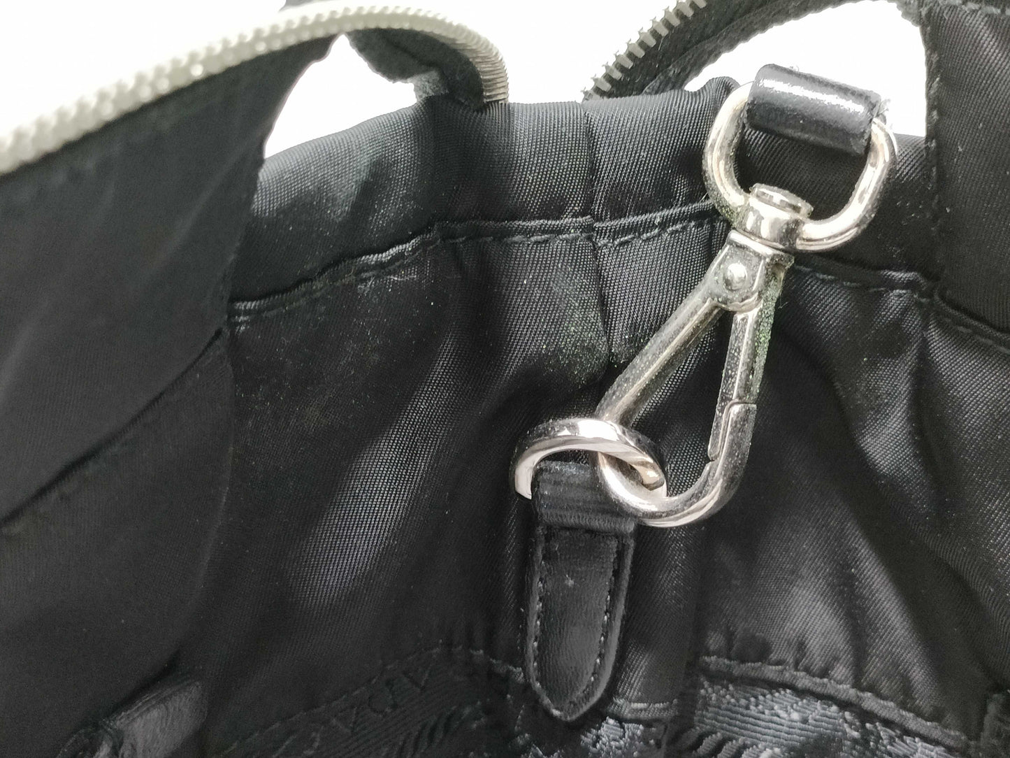 PRADA Nylon Ribbon 2-Way Handbag with Rusted Metal Fittings