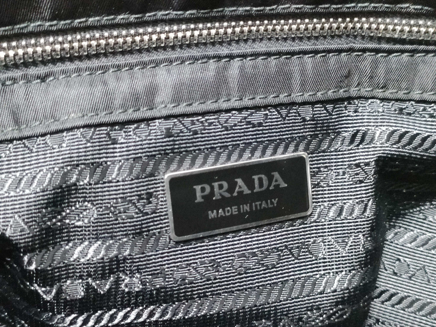 PRADA Nylon Ribbon 2-Way Handbag with Rusted Metal Fittings