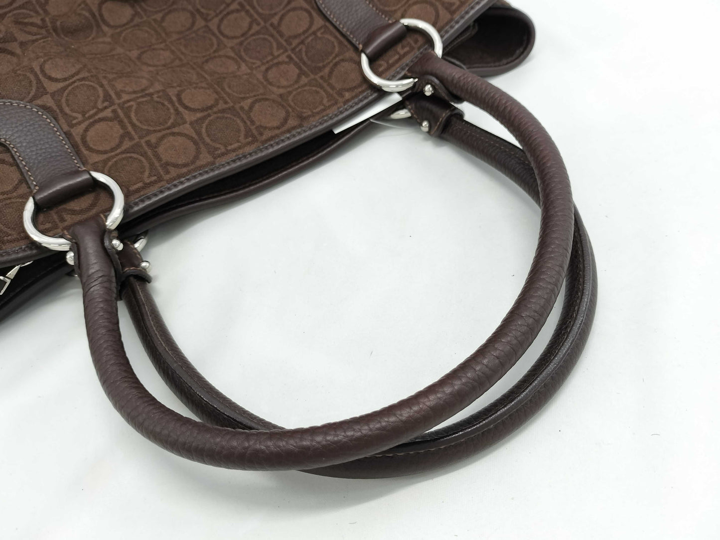 Salvatore Ferragamo Gancini Cotton Handbag
