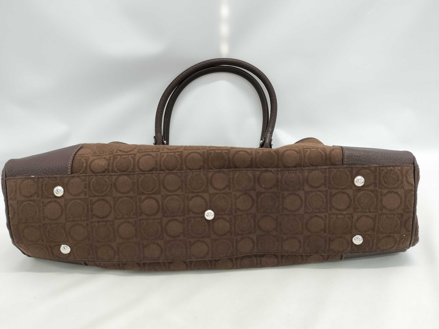 Salvatore Ferragamo Gancini Cotton Handbag