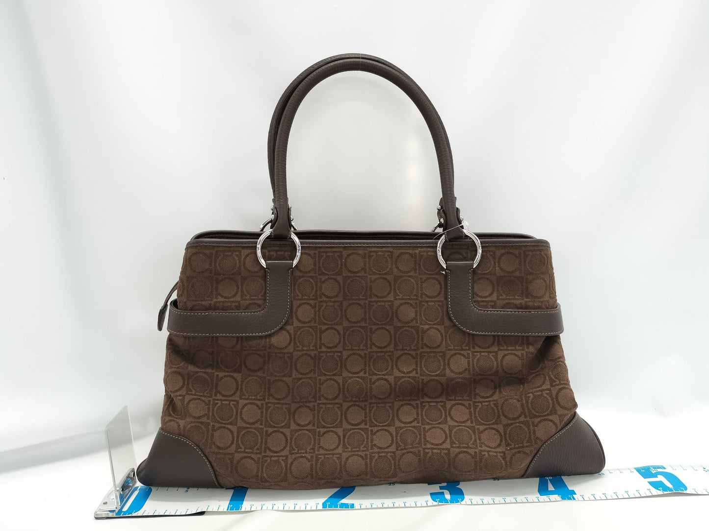 Salvatore Ferragamo Gancini Cotton Handbag