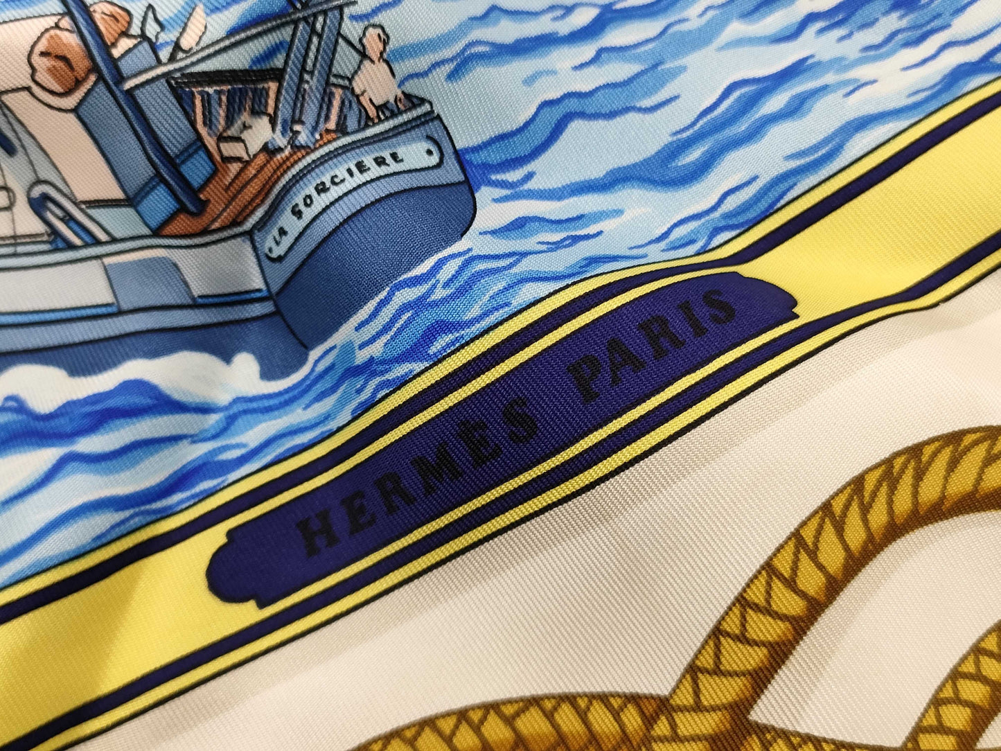 HERMES HERMES Carre RETOUR DE PECHE/Navy Scarf Scarf
