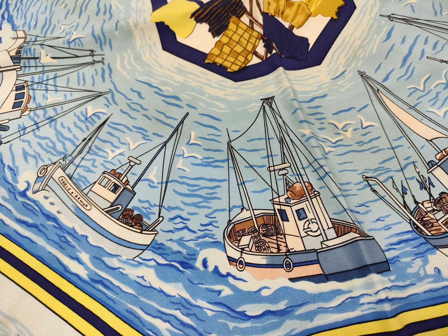 HERMES HERMES Carre RETOUR DE PECHE/Navy Scarf Scarf